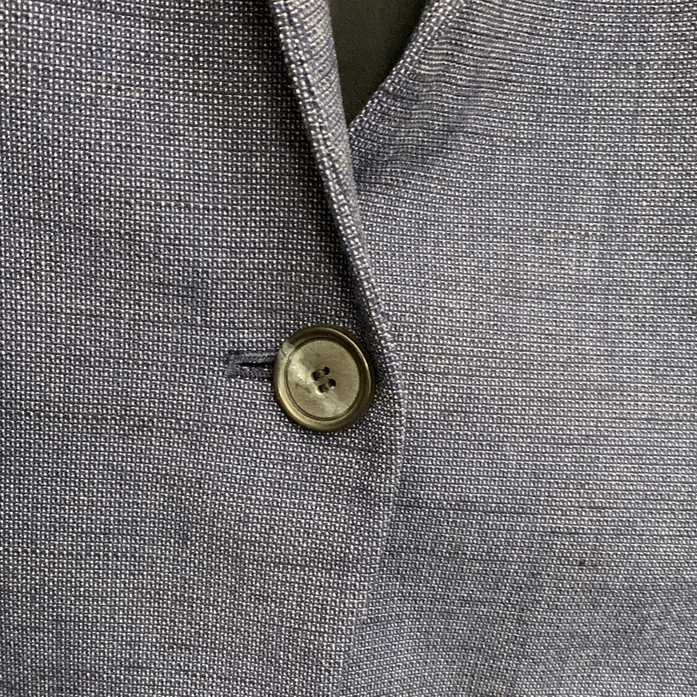 LOFT Navy Blue Textured Single-Button Blazer - Picture 3 of 9